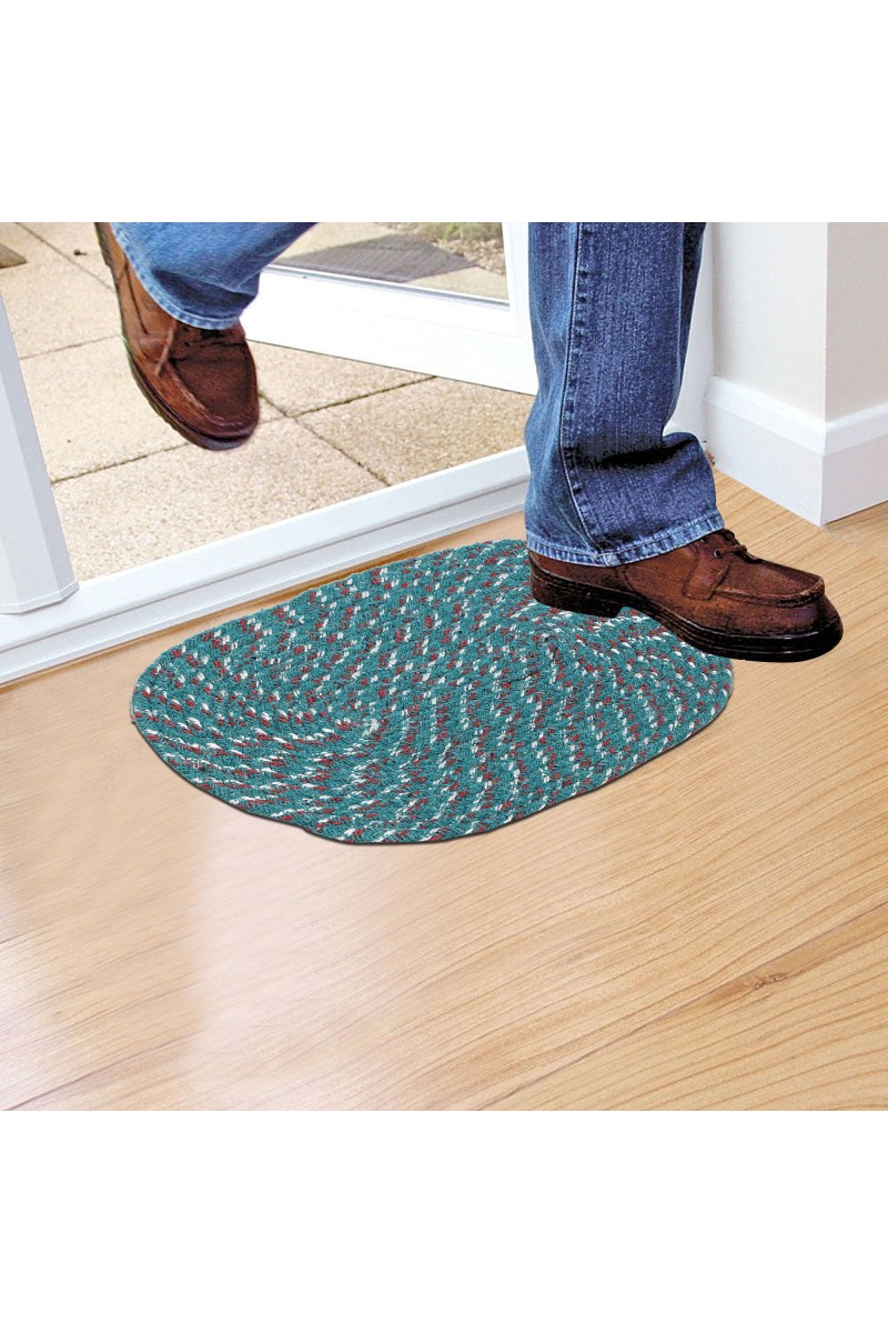Home Beautiful                         Green Polyester Cotton Door Mat