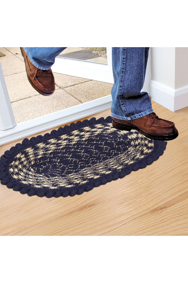 Home Beautiful                         Blue Polyester Door Mat