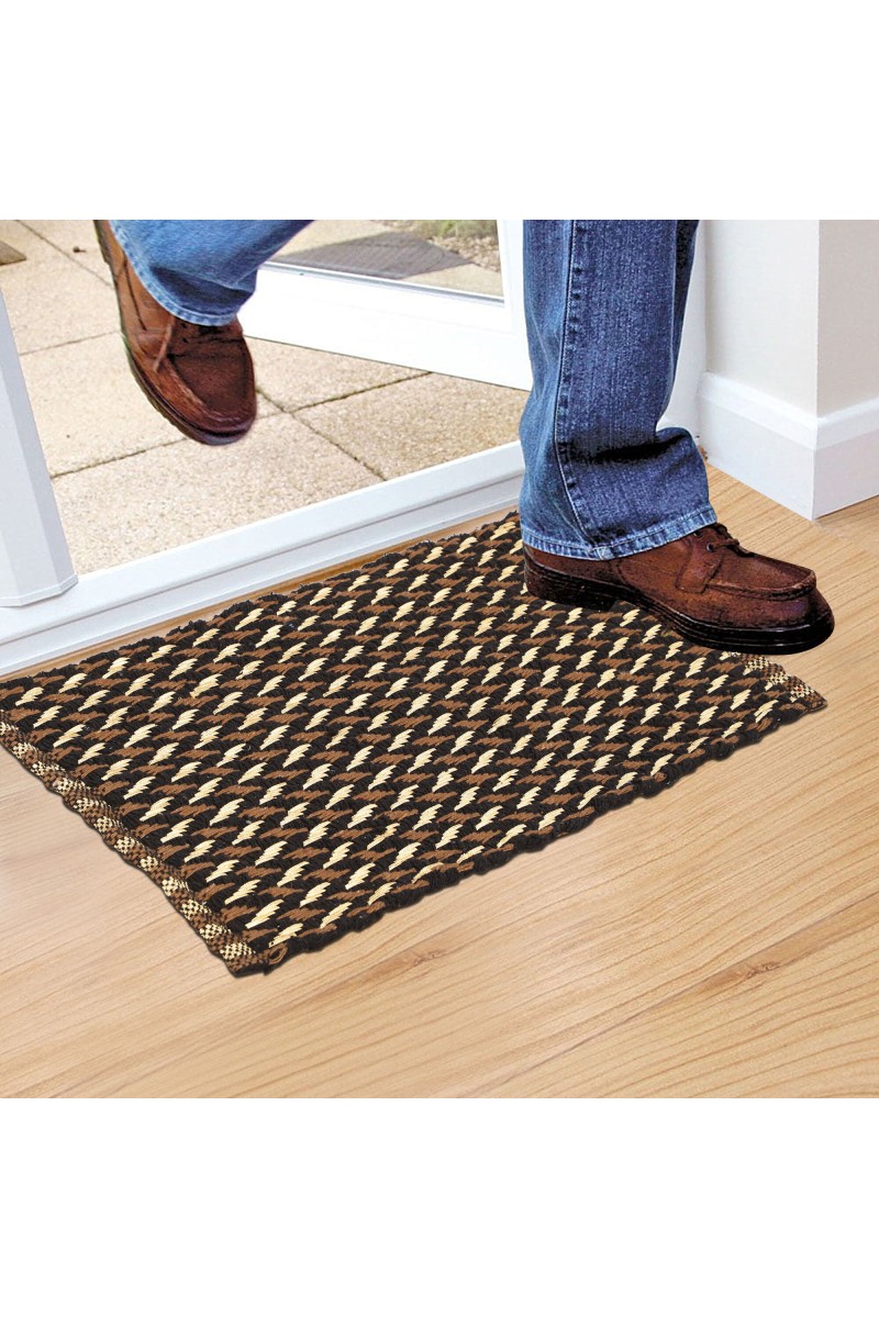Home Beautiful                         Brown Polyester Cotton Door Mat