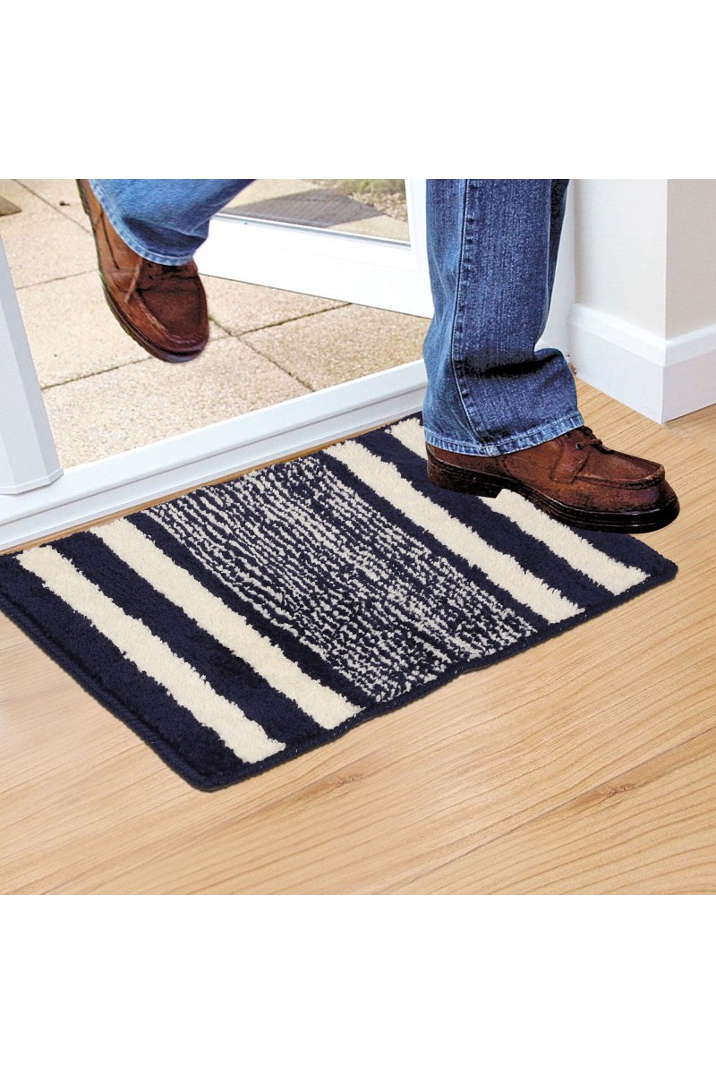 Home Beautiful                         Anti-Skid Blue Polyester Door Mat