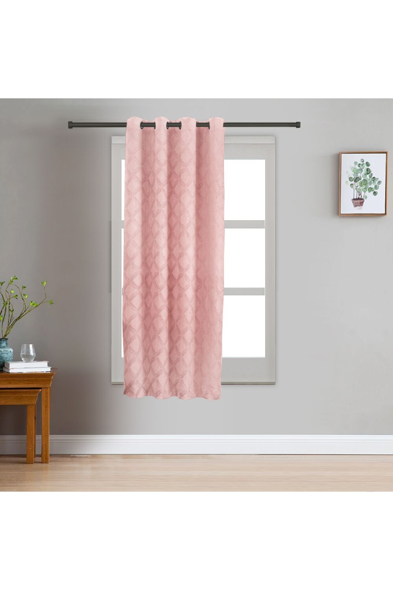 Home Beautiful                         5 ft. Pink Polyester Curtain