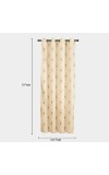 Home Beautiful                         5ft. Beige Printed Eyelet Window Curtains