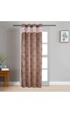 Home Beautiful 7ft. Rich Chocolate Brown Embossed Eyelet Window Curtains Home Beautiful 7ft. Rich Chocolate Brown Embossed Eyelet Window Curtains