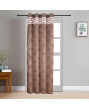 Home Beautiful                         7ft. Rich Chocolate Brown Embossed Eyelet Window Curtains