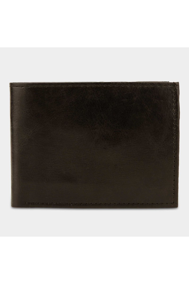 Black Tie                         Men's Brown Polyurethane Wallet