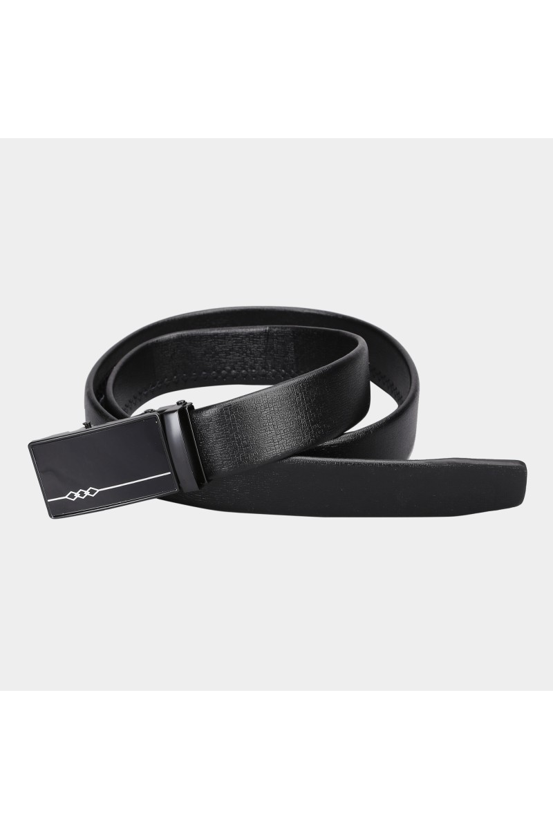Black Tie                         Men's Black Polyurethane Formal Belt