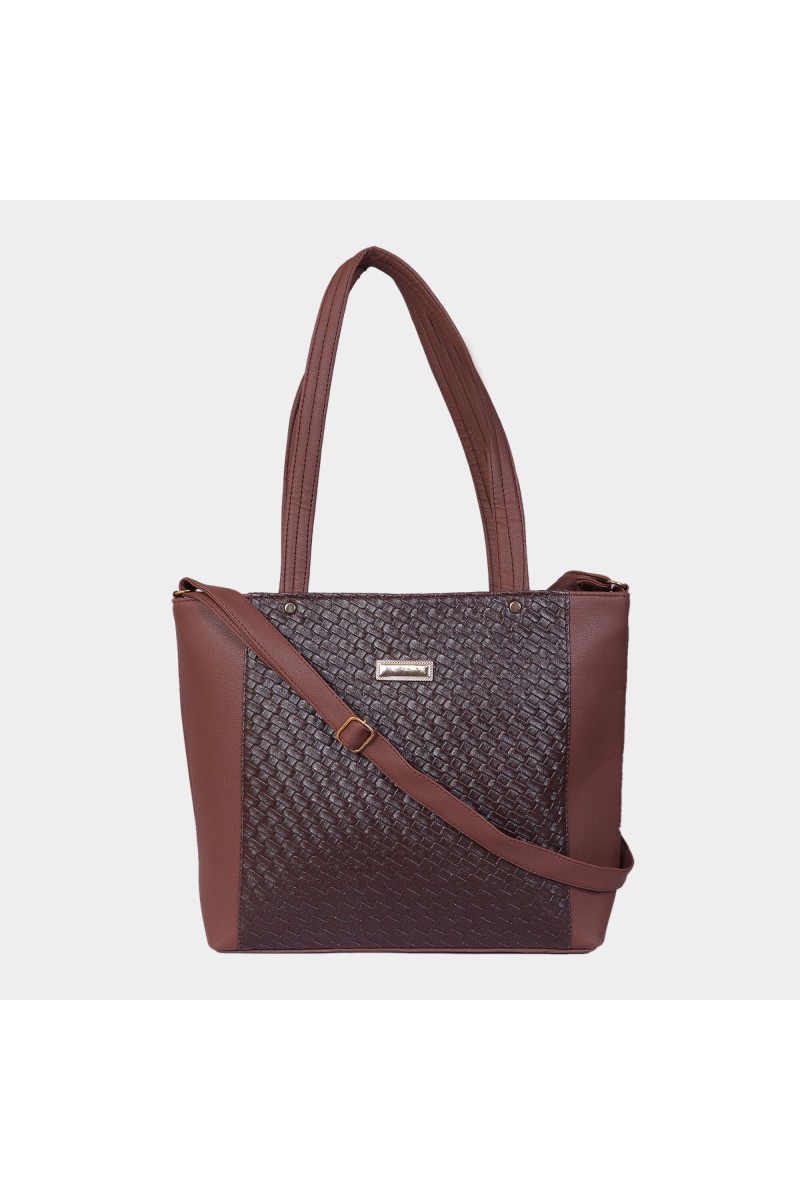 Lucky Charm                         Women's Brown Polyurethane Tote Bag