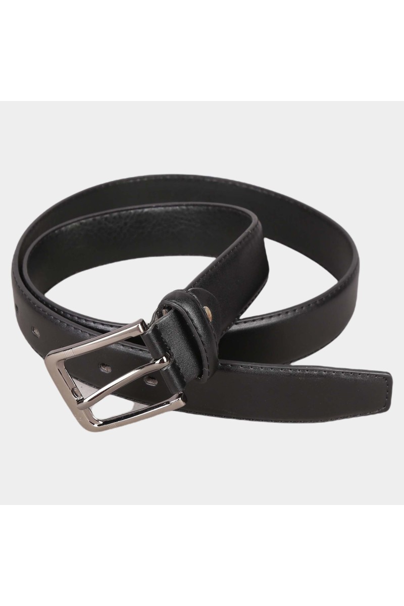 Black Tie                         Men's Black Polyurethane Formal Belt