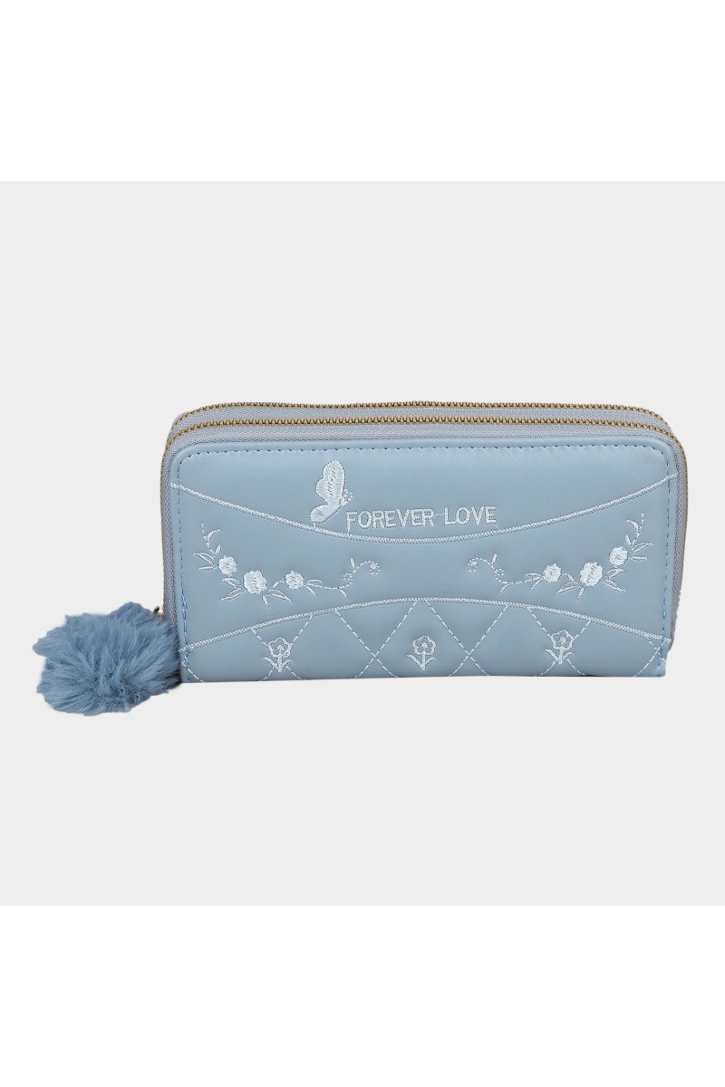 Lucky Charm                         Women's Blue Polyurethane Clutch Bag