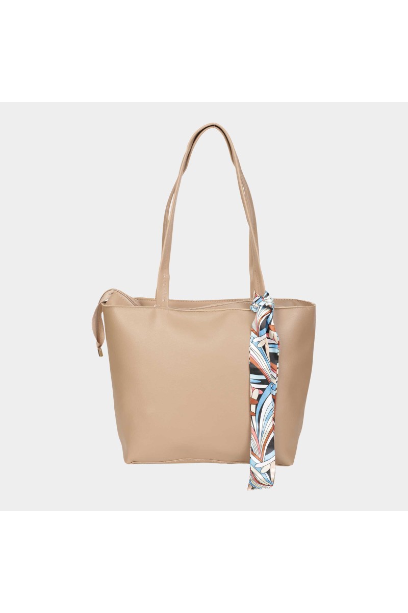 Lucky Charm                         Women's Beige Polyurethane Tote Bag