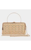 Lucky Charm                         Women's Golden Polyurethane Clutch Bag