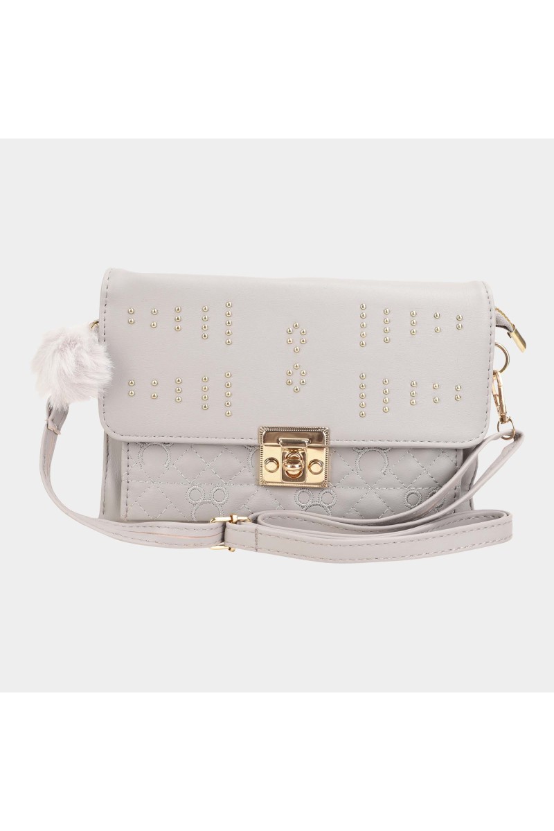 Lucky Charm                         Women's Grey Polyurethane Sling Bag