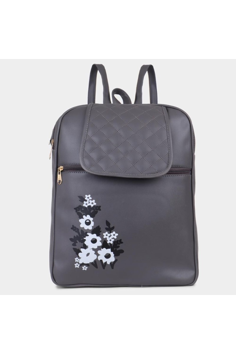 Lucky Charm                         Women's Grey Polyurethane Backpack