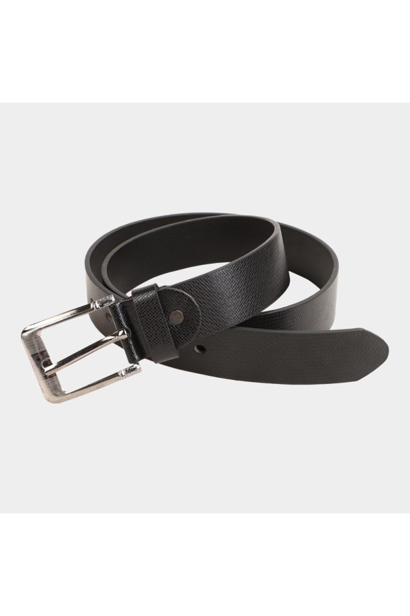 Black Tie                         Men's Black Polyurethane Casual Belt