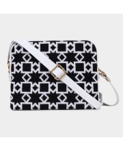 Lucky Charm                         Women's Black &amp; White Polyurethane Sling Bag