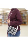 Lucky Charm Women's Black & White Polyurethane Sling Bag Lucky Charm Women's Black & White Polyurethane Sling Bag