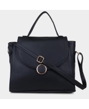 Lucky Charm                         Women's Black Polyurethane Hand Bag