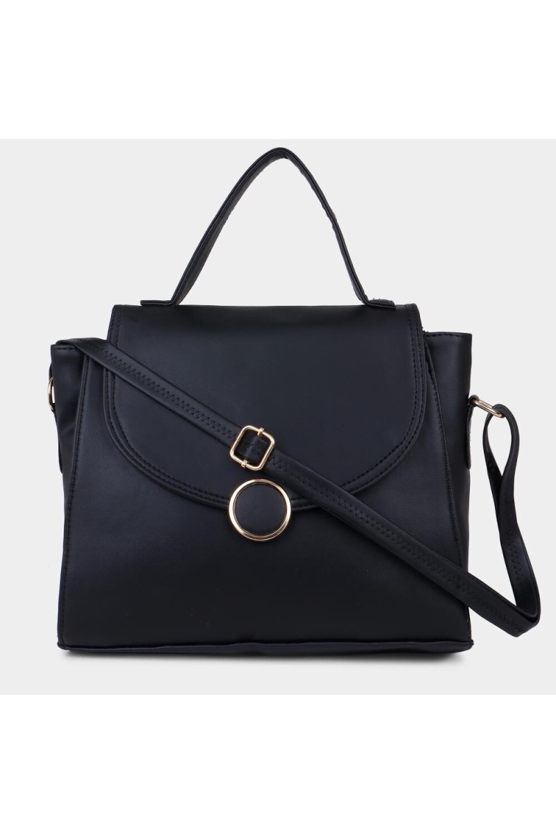 Lucky Charm                         Women's Black Polyurethane Hand Bag