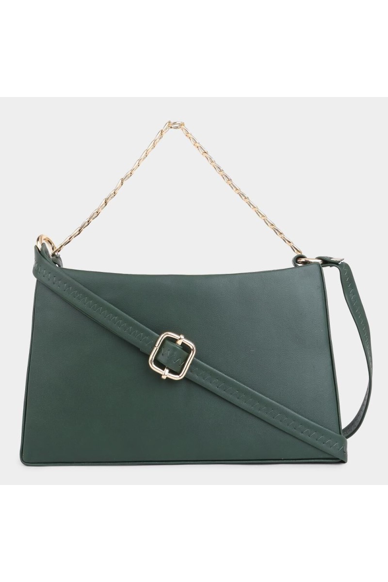 Lucky Charm                         Women's Green Polyurethane Sling Bag