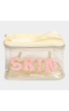 Lucky Charm                         Women's Beige Polyurethane Makeup Bag
