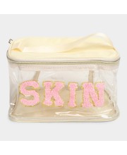 Lucky Charm                         Women's Beige Polyurethane Makeup Bag