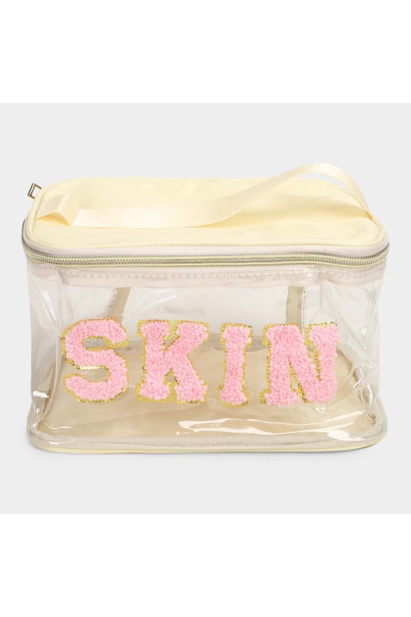 Lucky Charm                         Women's Beige Polyurethane Makeup Bag