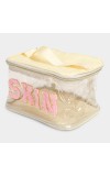 Lucky Charm                         Women's Beige Polyurethane Makeup Bag