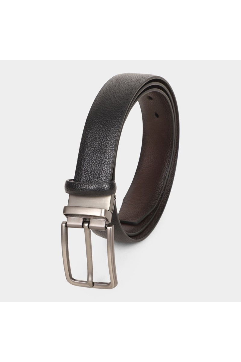 Black Tie                         Men's Black Polyurethane Formal Belt