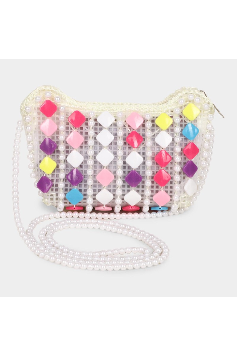 Lucky Charm                         Women's White Polyurethane Sling Bag
