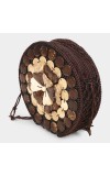 Lucky Charm Women's Brown Coconut Shell Sling Bag Lucky Charm Women's Brown Coconut Shell Sling Bag