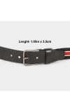 Black Tie                         Men's Black Canvas Casual Belt