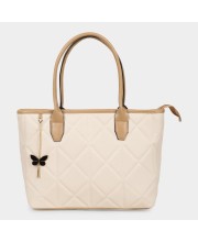 Lucky Charm                         Women's Beige Polyurethane Tote Bag