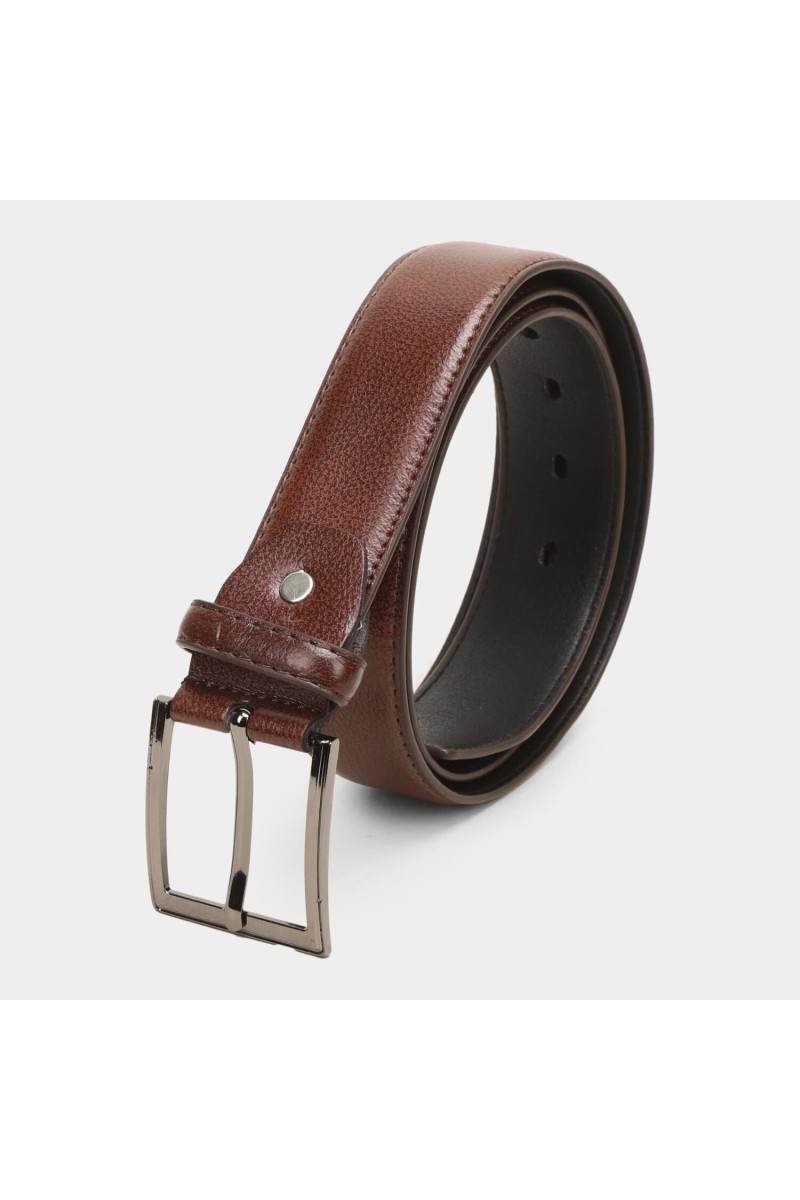 Black Tie                         Men's Brown Polyurethane Formal Belt