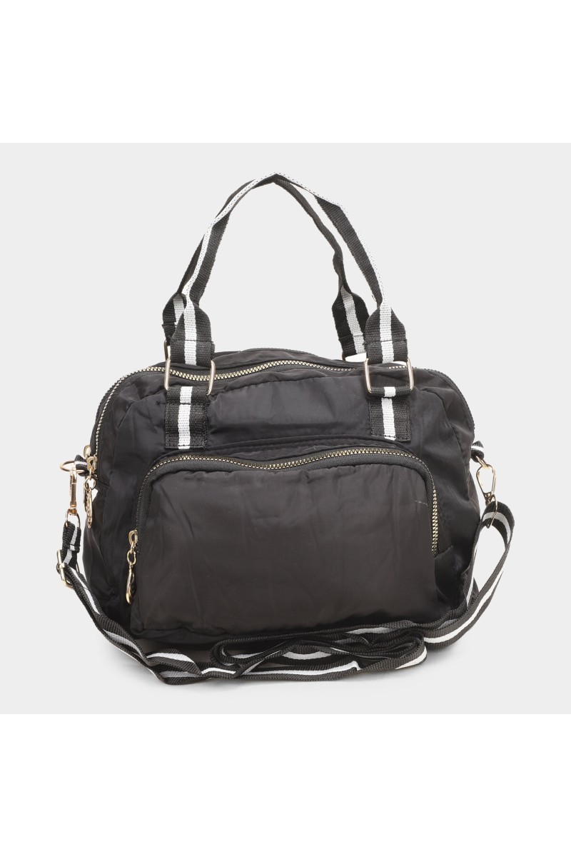 Lucky Charm                         Women's Black Fabric Hand Bag