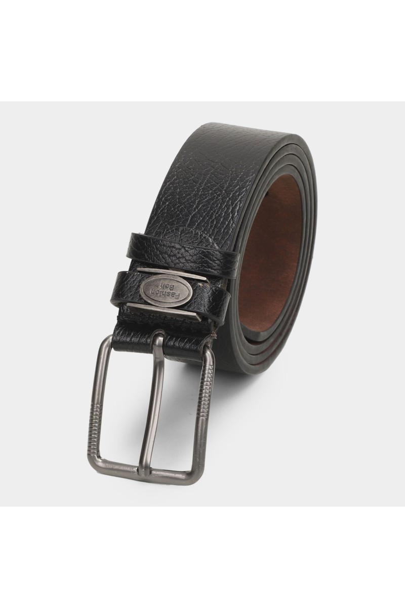 Black Tie                         Men's Black Polyurethane Belt