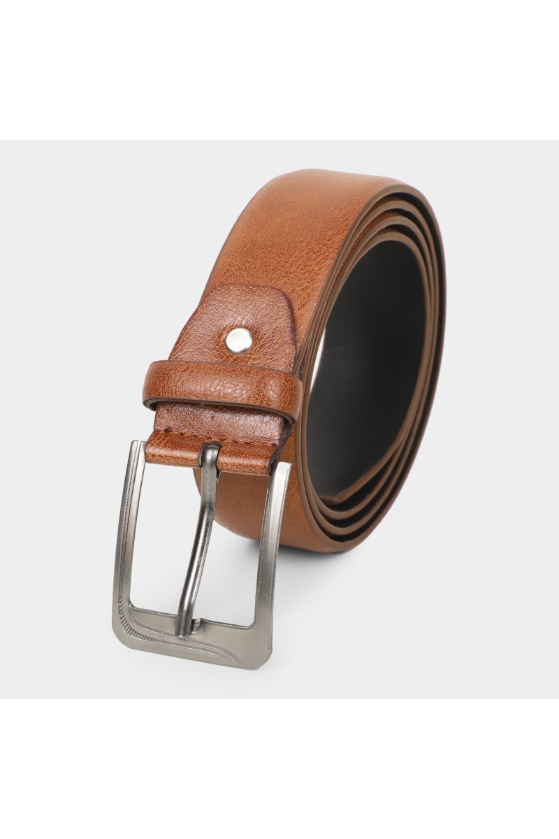 Black Tie                         Men's Brown Polyurethane Belt