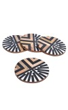Geometric Wood And Resin Coasters Cup Holder In Set Of 4