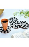 Round Resin and Wood Coasters Set of 4 In Honeycomb Pattern Round Resin and Wood Coasters Set of 4 In Honeycomb Pattern
