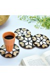 Round Tea Coaster Wood Flower Pattern Resin Coaster In Set Of 4 Round Tea Coaster Wood Flower Pattern Resin Coaster In Set Of 4