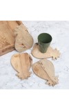 Pineapple Shaped Modern Wooden Tea Coasters - Pack of 4