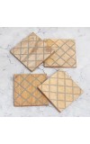 Square Shaped Wooden Coasters for Home Decor - Pack of 4