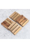 Handmade Brown Wooden Tea Coasters - Pack of 4