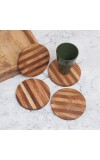 Circle Shaped Handmade Wooden Coasters for Decor - Pack of 4
