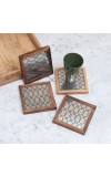 Indian Handcrafted Wooden Coasters - Pack of 4