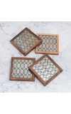 Indian Handcrafted Wooden Coasters - Pack of 4