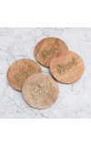 Beautiful Modern Brown Wooden Coasters - Pack of 4