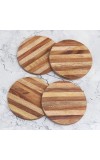 Finest Quality Brown Wooden Coasters - Pack of 4