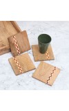 Modern Premium Quality Wooden Coasters - Pack of 4