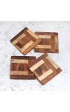 Handcrafted Modern Wooden Coasters for Decor - Pack of 4