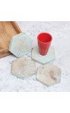 Modern Hexagon Shaped Wooden Coasters - Pack of 4